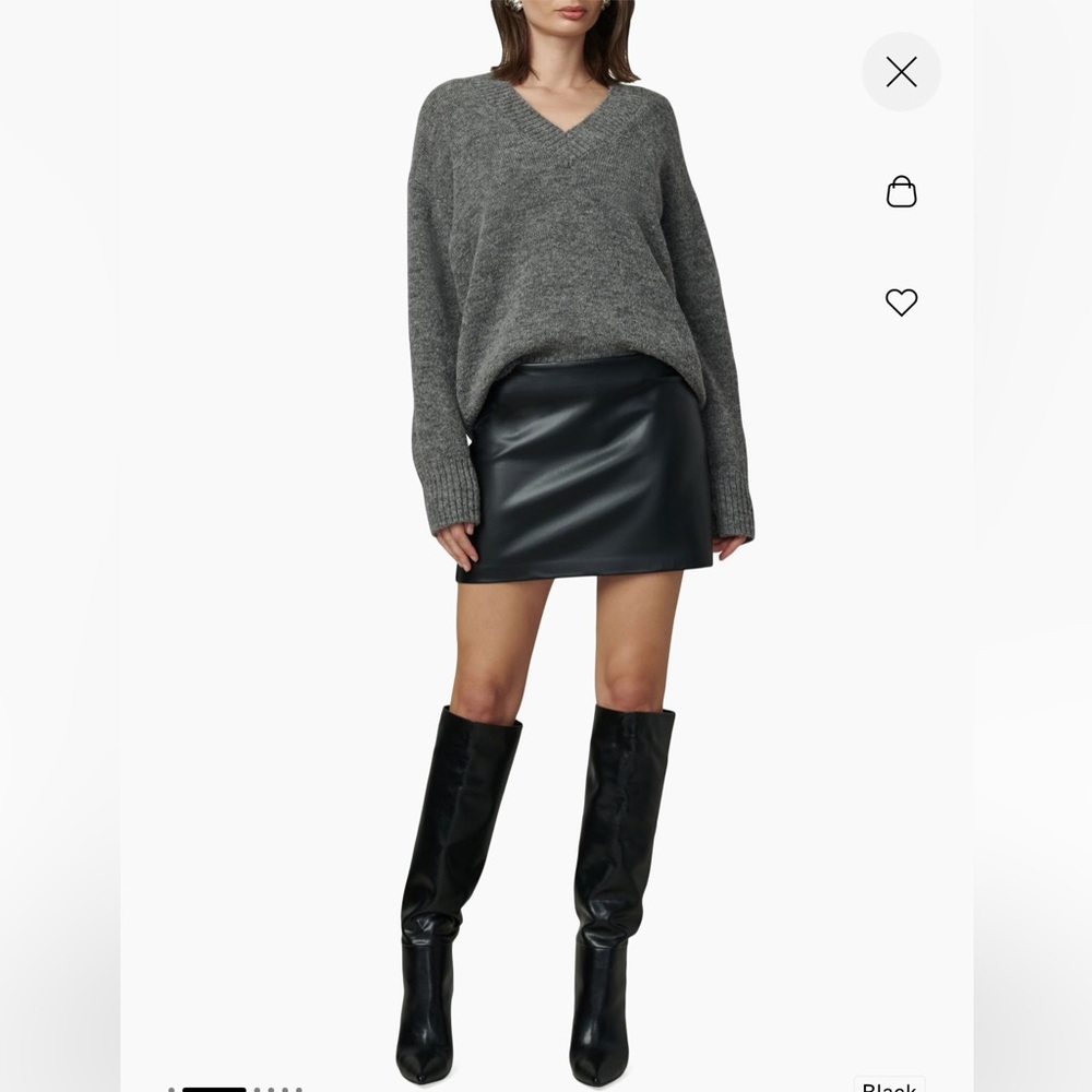 Casual Corner Black Leather Skirt